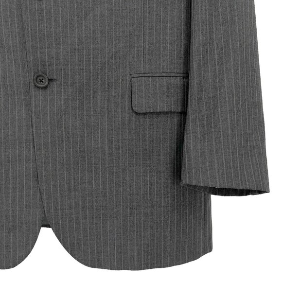 BURBERRY London Men’s 100% Wool Two Vents Stripe Grey Blazer Size 42 Long USA - Picture 13 of 14